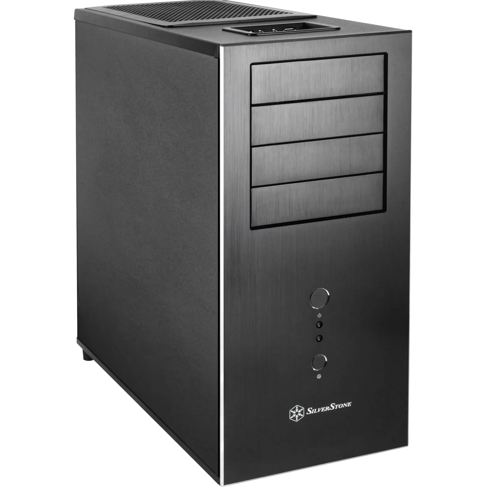 SilverStone Temjin TJ04B-E Midi Tower Arvutikorpus — taga- või küljevaade