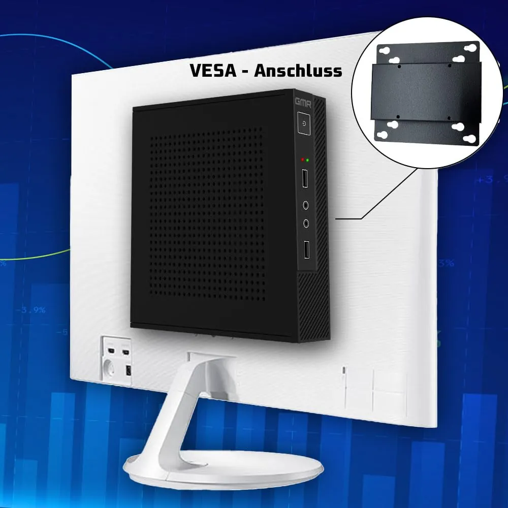 GMR Ultra Smart Mini i7 Office PC – Kompaktne ja Võimas — taga- või küljevaade