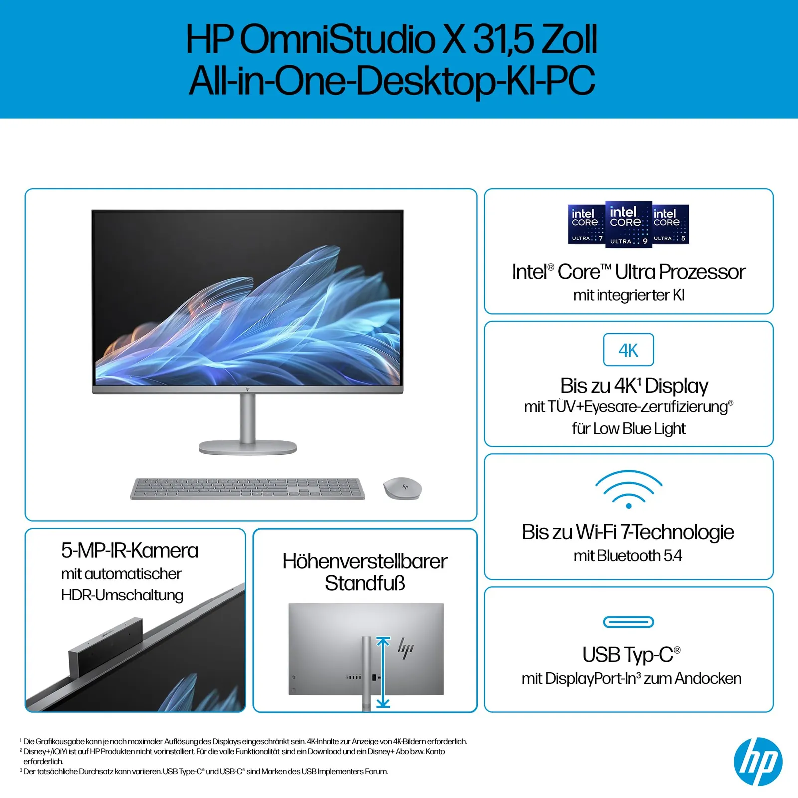 HP OmniStudio X 32-c1275ng All-in-One PC — lähivaade detailidele