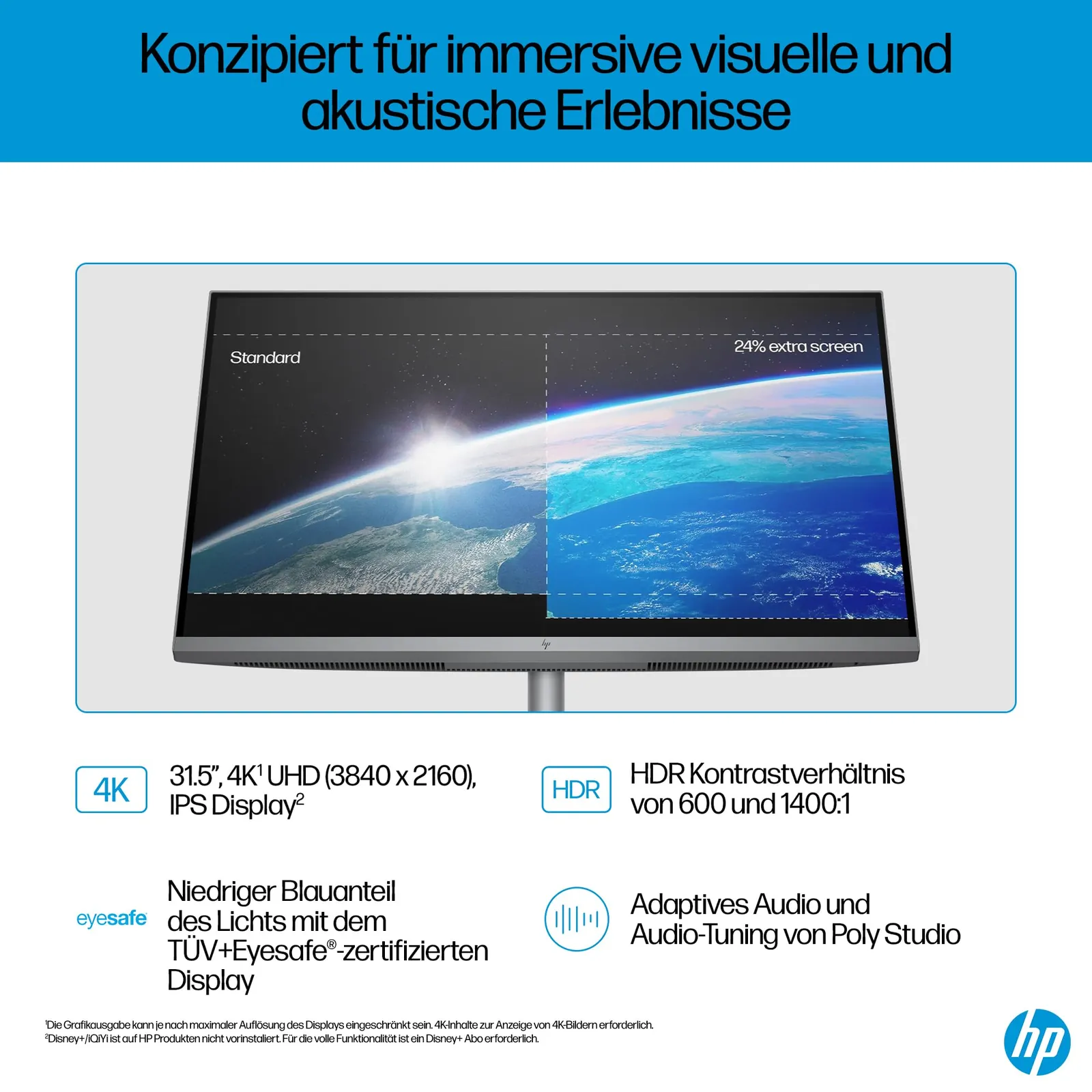 HP OmniStudio X 32-c1275ng All-in-One PC — eestvaade ja pordid
