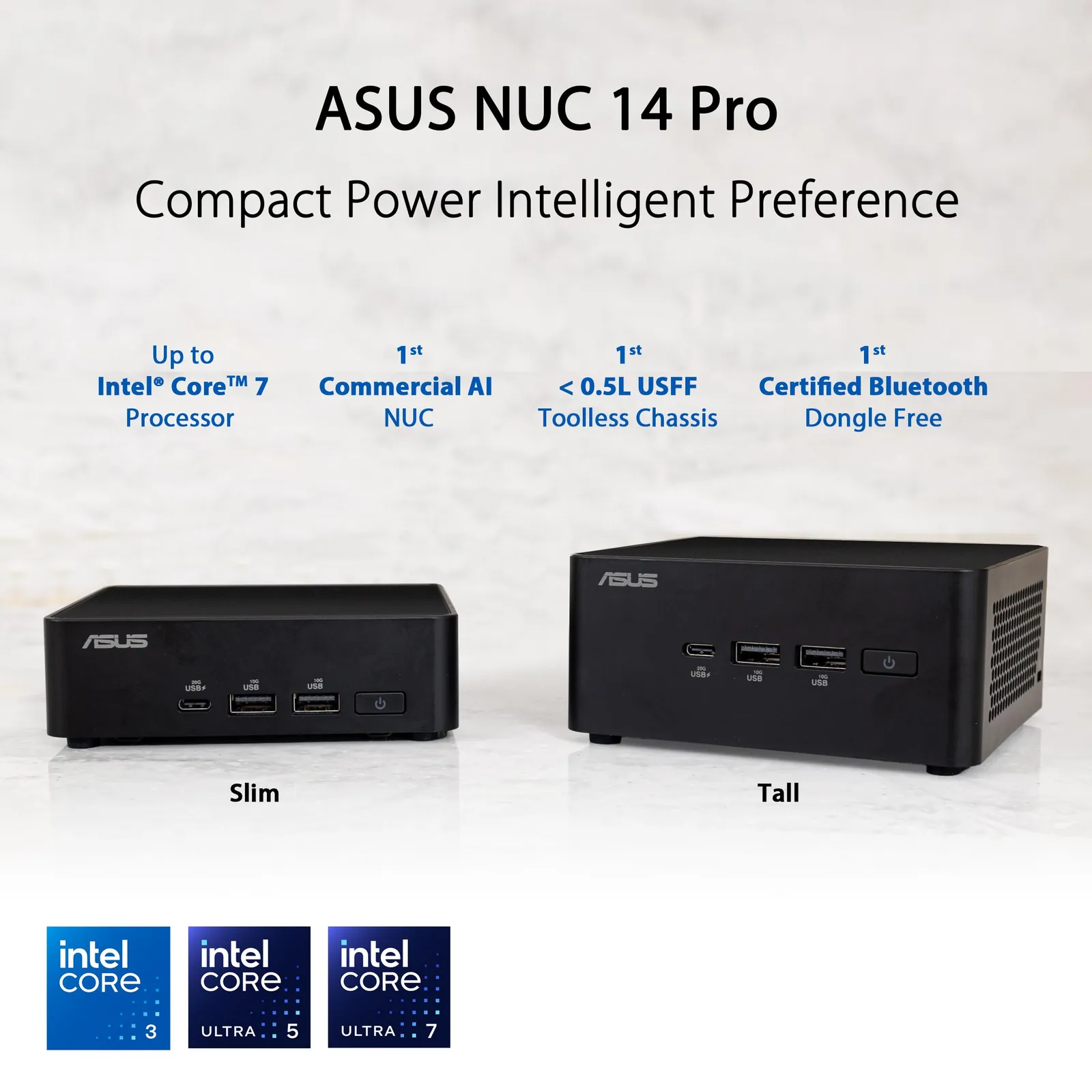 ASUS NUC 14 Pro Slim Kit RNUC14RVKU700002I — lähivaade detailidele