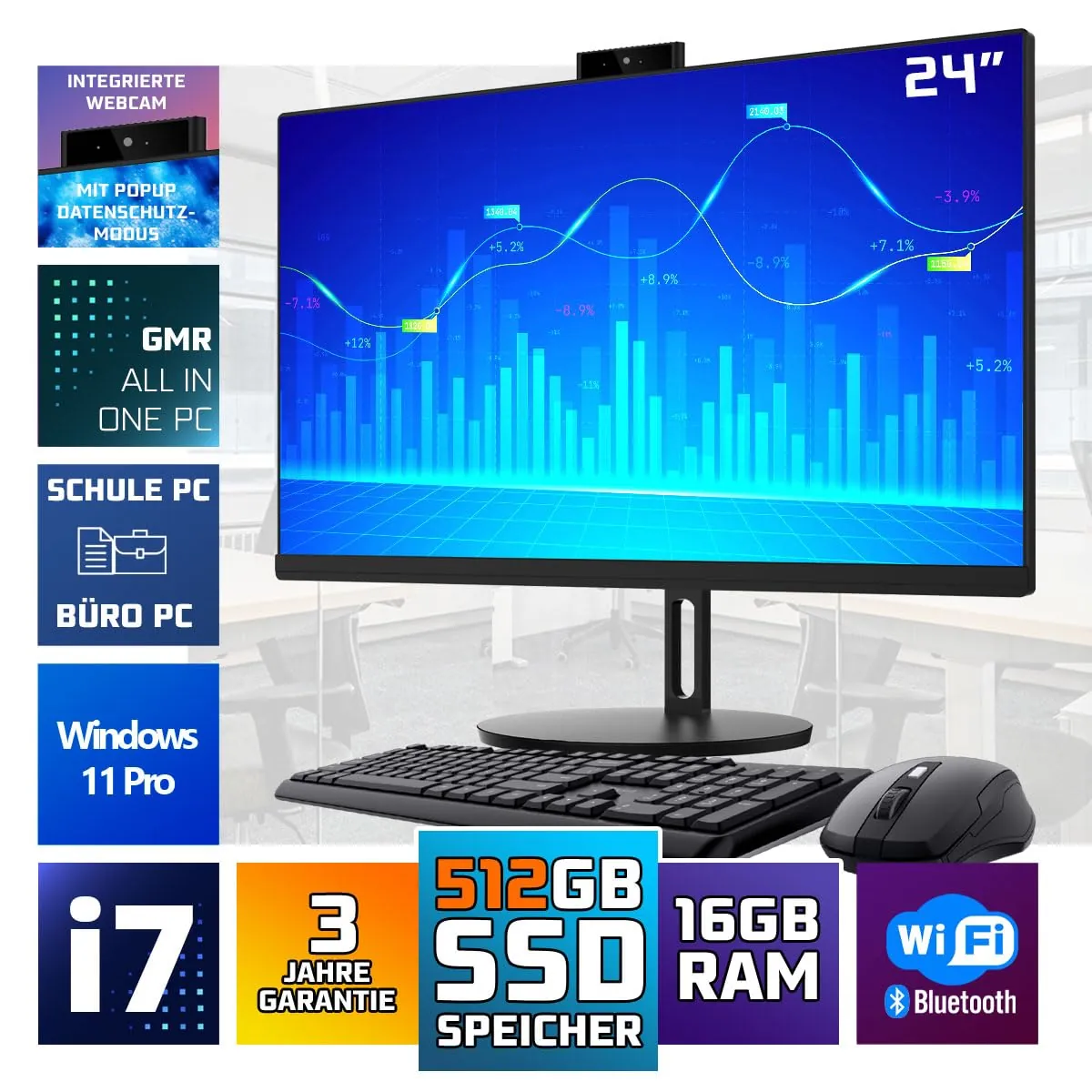 GMR AIO-B245 All-in-One arvuti i7 protsessoriga — lähivaade detailidele