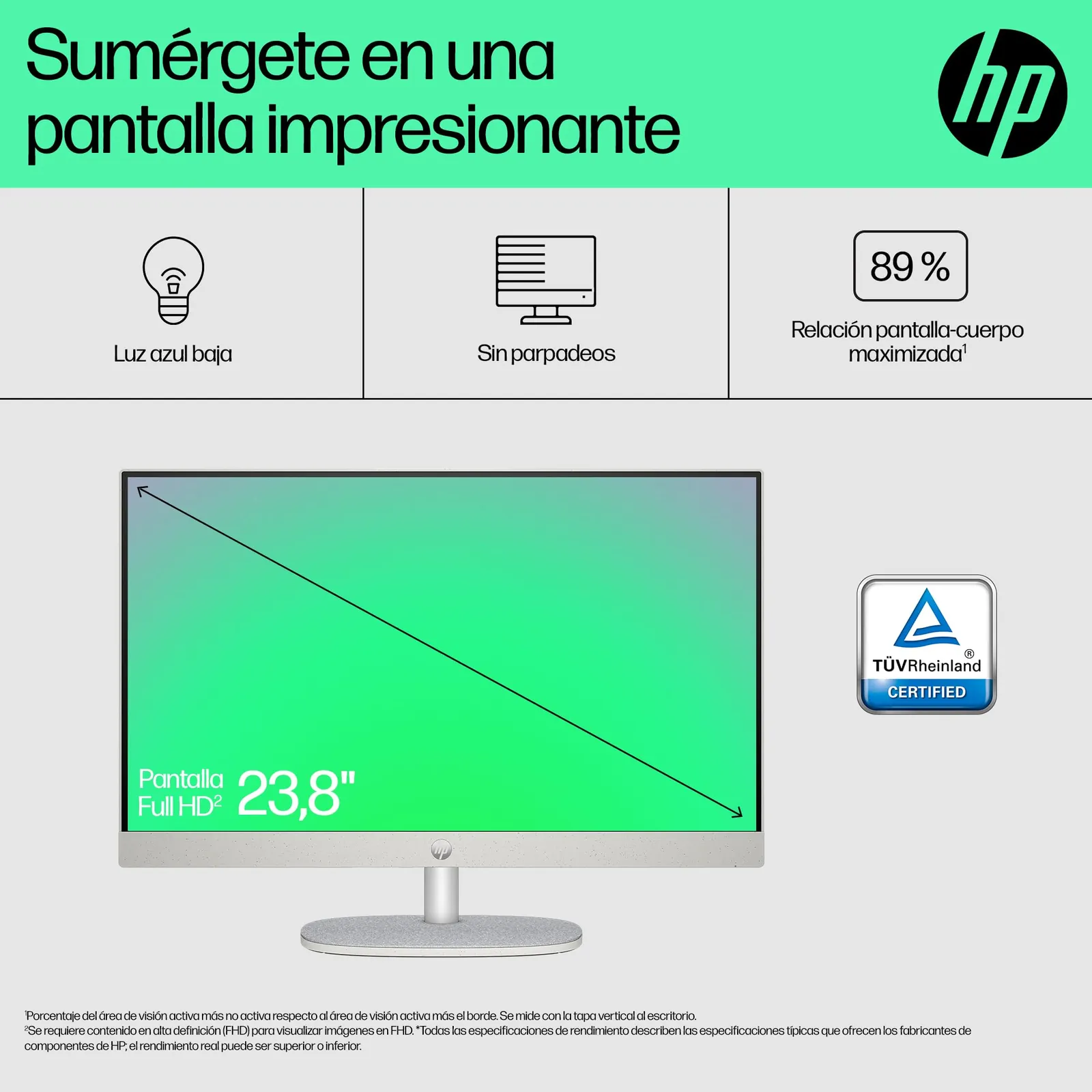 HP All-in-One 24-cr0013ss – Kompaktne Lauaarvuti — eestvaade ja pordid