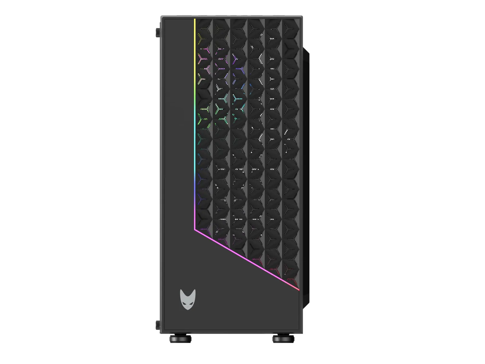 Oversteel Iridium Gaming PC korpus – ATX, mATX, ITX — lähivaade detailidele