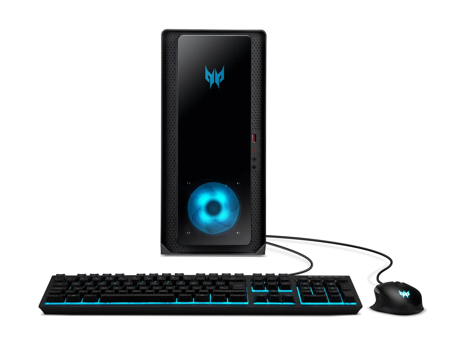 Acer Predator Orion 3000 Gaming PC — eestvaade ja pordid