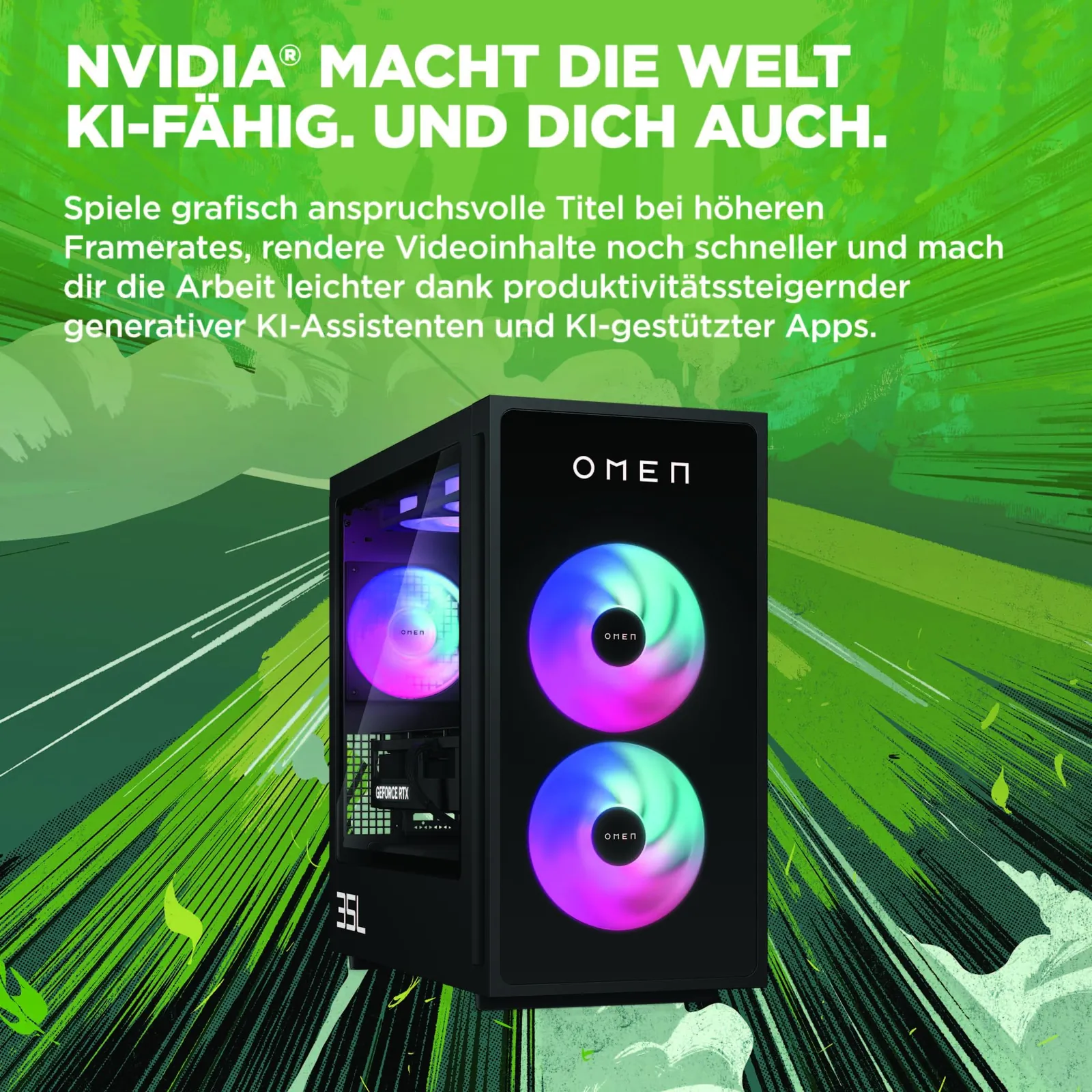 HP Omen GT16-0273ng 35L Gaming PC — taga- või küljevaade