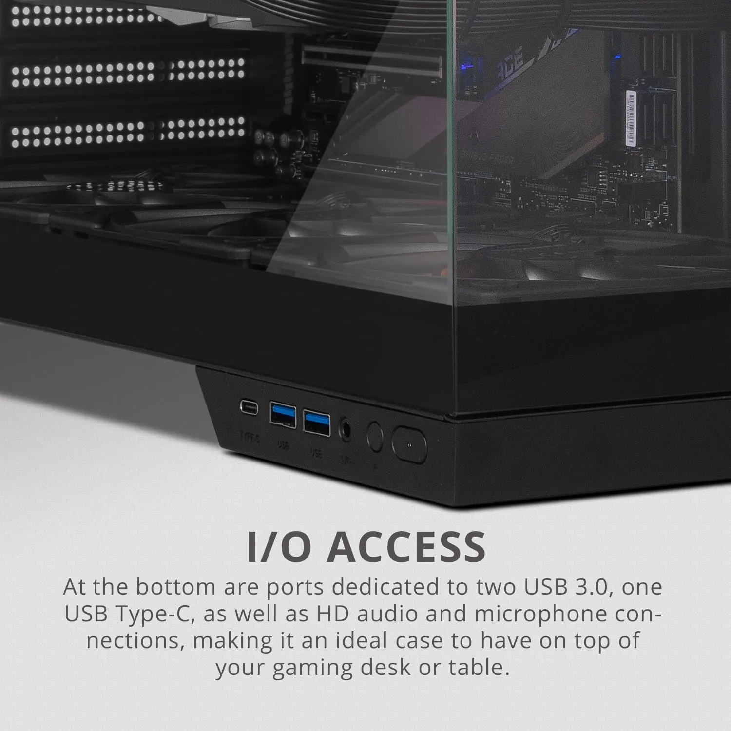 NOX Hummer Astra NEO Black ATX Mid-Tower korpus — lähivaade detailidele