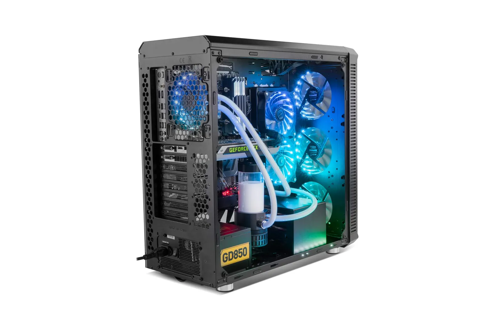 NOX Hummer TGX RGB ATX pooltornkorpus — eestvaade ja pordid