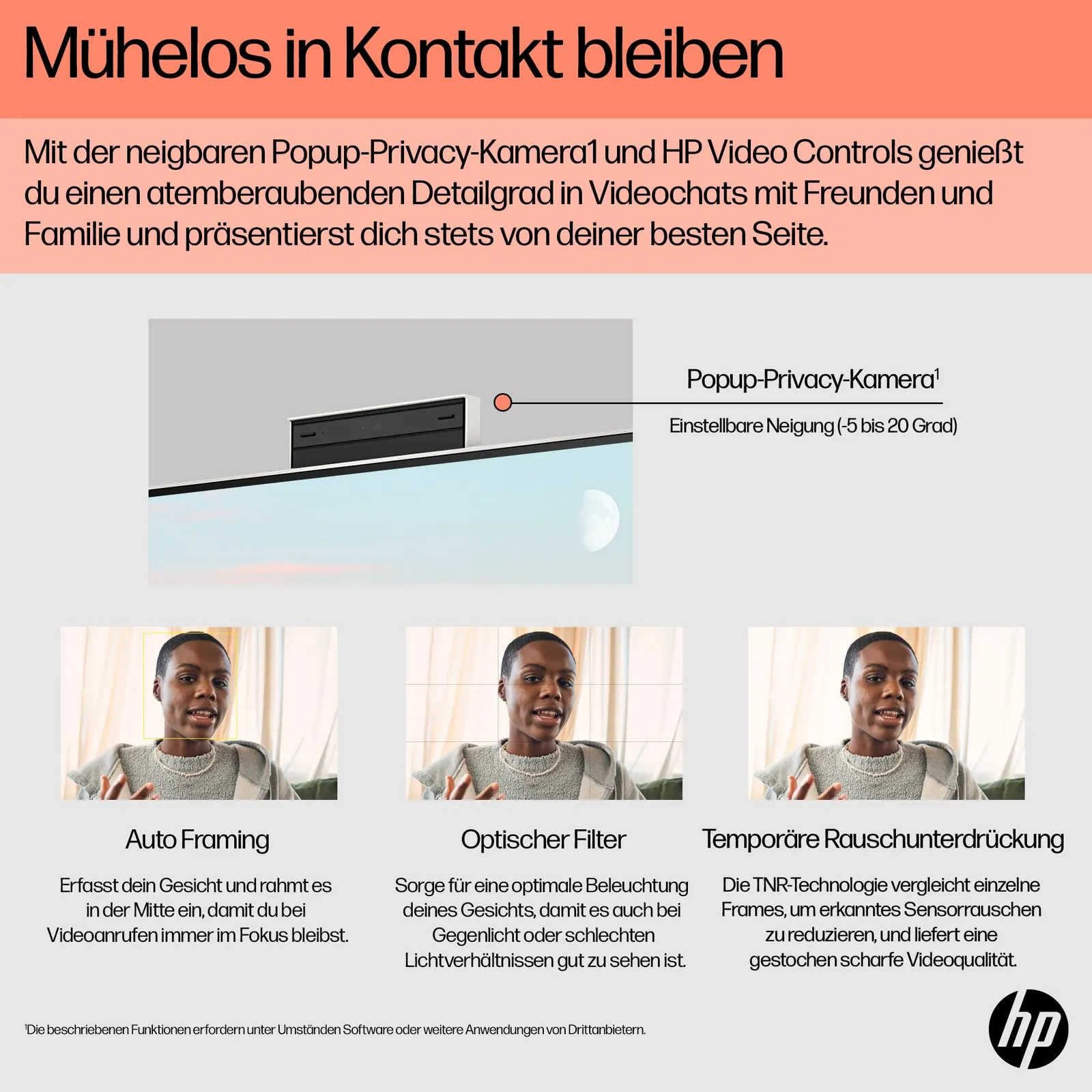 HP All-in-One 23,8" FHD puutetundlik arvuti — eestvaade ja pordid