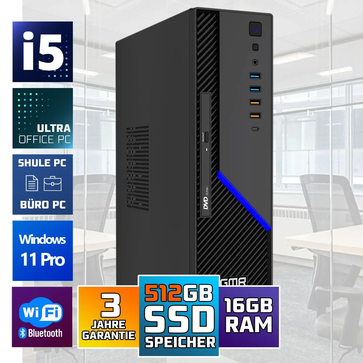 GMR Ultra SFF i5 kontoriarvuti – äriklassi lauaarvuti — lähivaade detailidele