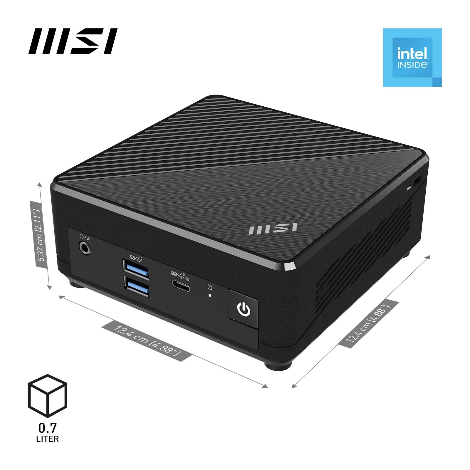MSI Cubi N ADL S-080DE Mini-PC – Kompaktne ja Vaikne — lähivaade detailidele