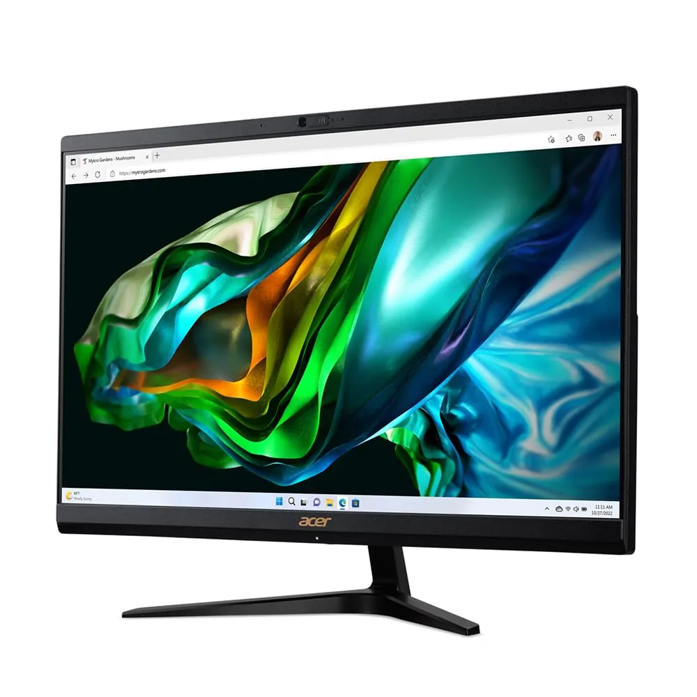 Acer Aspire C24 – 1800 All-in-One arvuti — eestvaade ja pordid