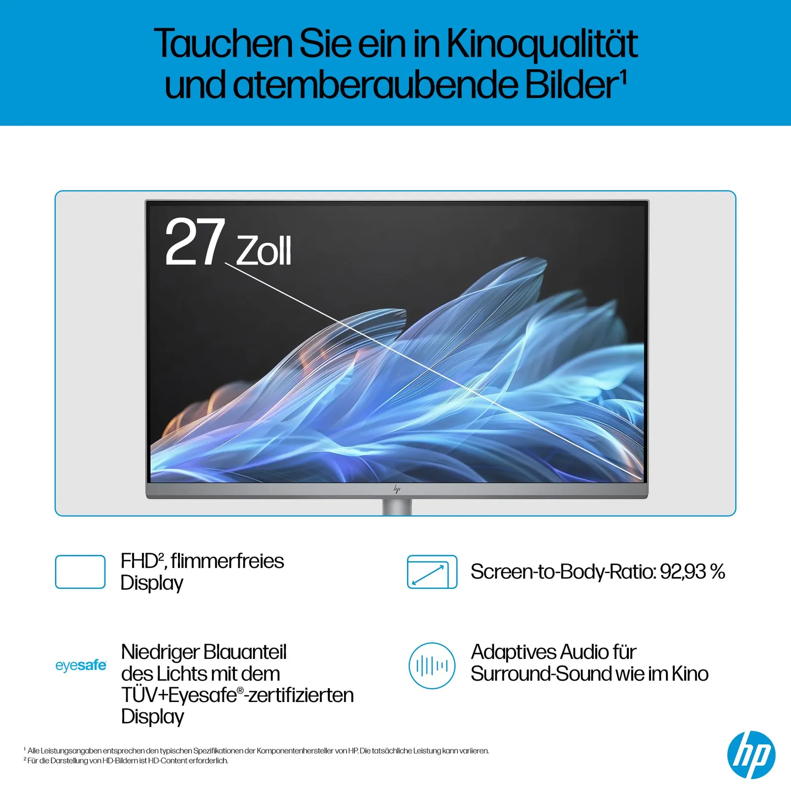 HP OmniStudio X 27-cs0273ng All-in-One KI PC — eestvaade ja pordid