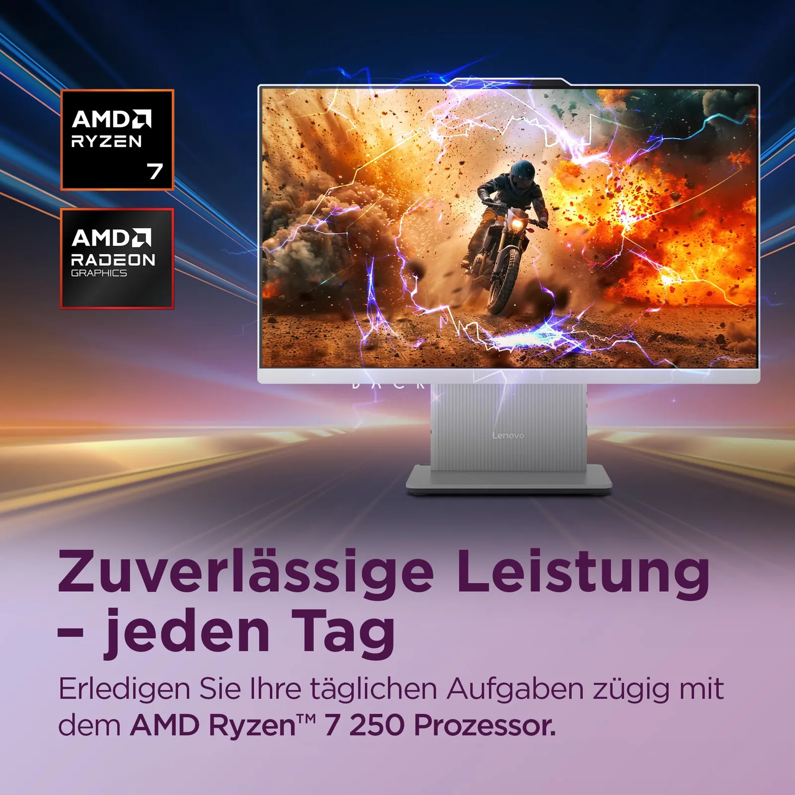 Lenovo IdeaCentre AIO 24PC: Ryzen 7, 16GB RAM, 1TB SSD — lähivaade detailidele