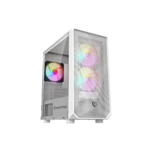 Nfortec DYS Mini Tower ARGB arvutikorpus valge — peamine toote vaade