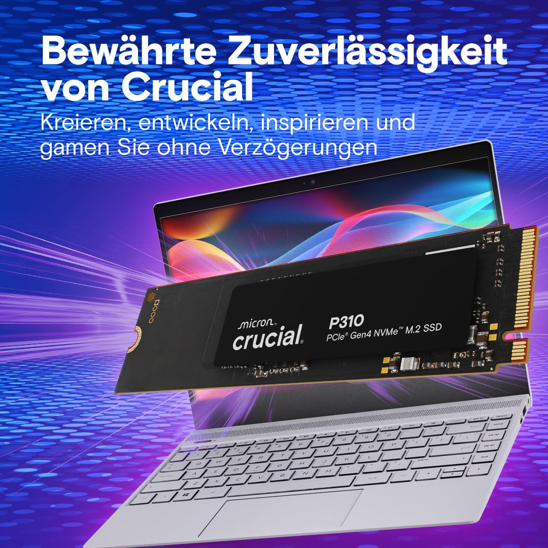 Crucial P310 PCIe 4.0 SSD ja sülearvuti