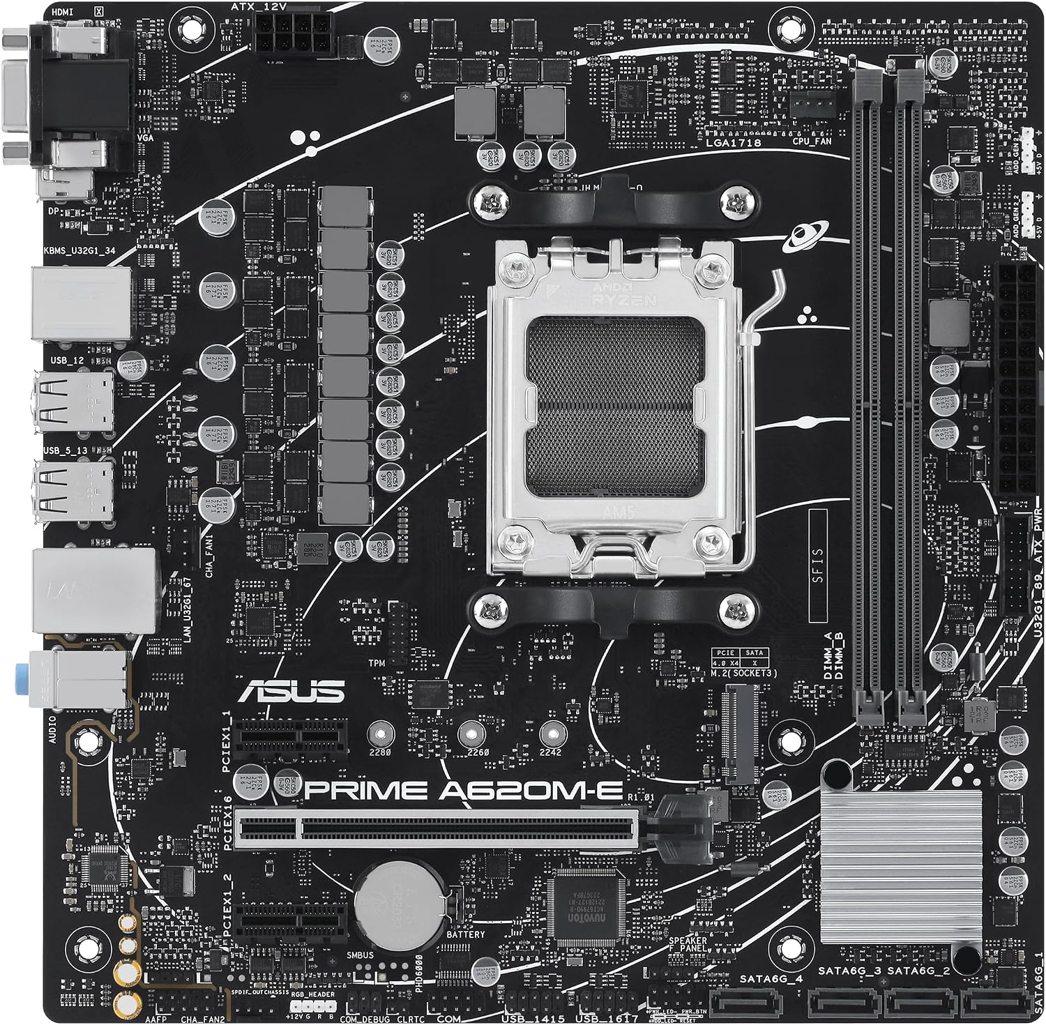 ASUS Prime A620M-E-CSM AM5 emaplaat nurga alt
